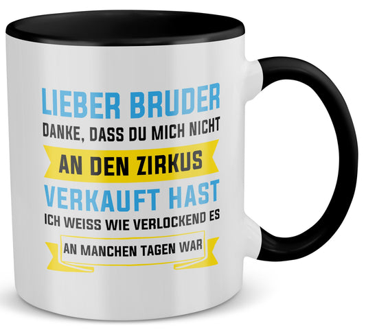 22Feels® Geschenk für Grossen Bruder - Tasse mit Spruch (Weiss-Schwarz, 320ml)-TwoTone Tasse Weiss-Schwarz 320ml-22Feels