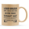 22Feels® Geschenk für Grossen Bruder - Glitzertasse mit Spruch (Gold, 320ml)-Glitzertasse Gold 320ml-22Feels
