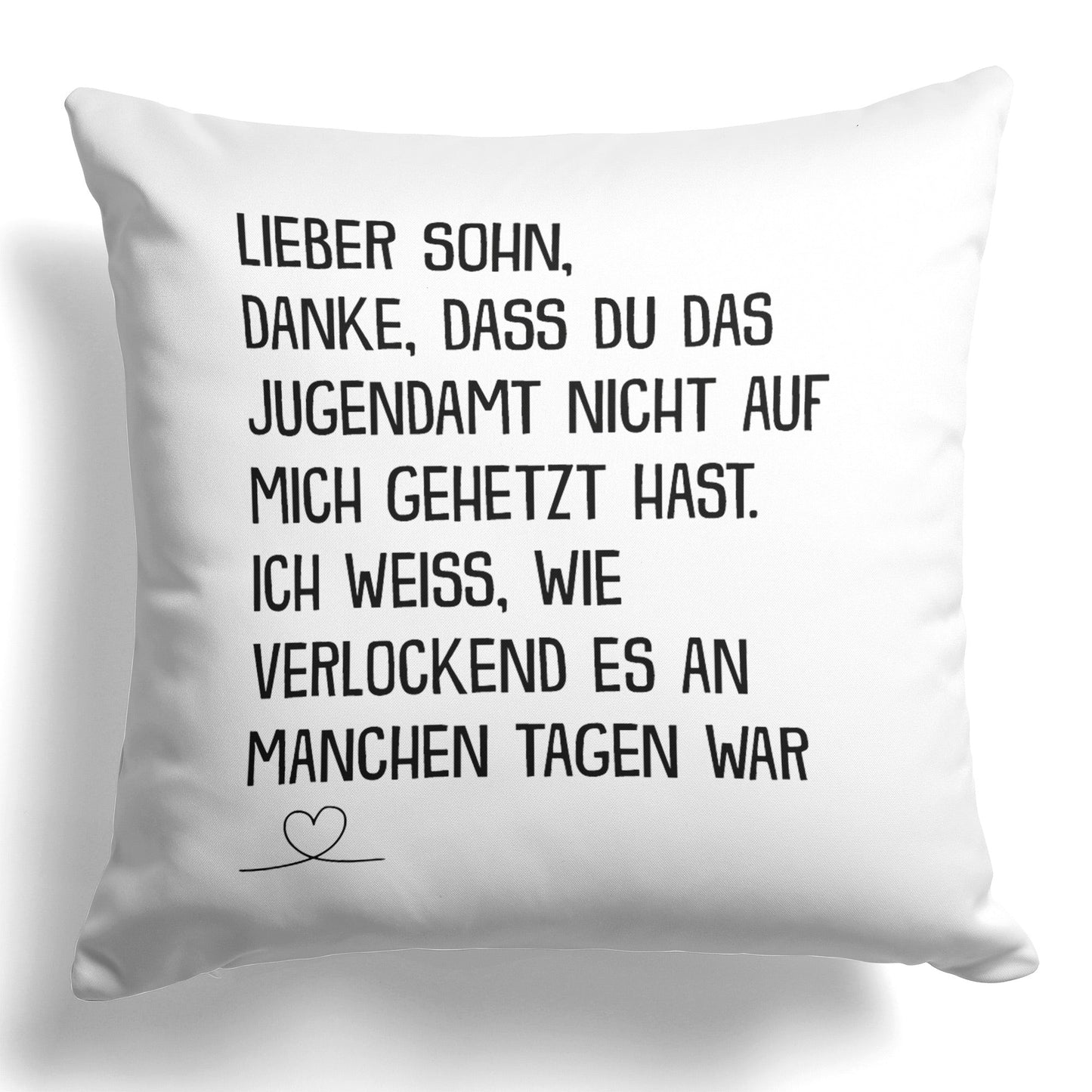 22Feels® Sohn Geschenk - Kissen mit Spruch (Weiss 40x40cm)-Kissen Weiss 40x40-22Feels