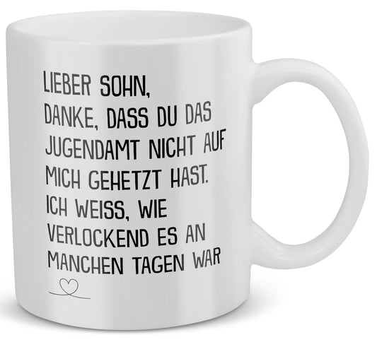 22Feels® Geschenk für Sohn - Tasse mit Spruch: Jugendamt (Weiss, 320ml)-Weisse Tasse 320ml-22Feels