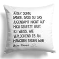 22Feels® Sohn Geschenk von der Mutter - Kissen mit Spruch (Weiss 40x40cm)-Kissen Weiss 40x40-22Feels