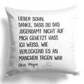22Feels® Sohn Geschenk vom Papa - Kissen mit Spruch (Weiss 40x40cm)-Kissen Weiss 40x40-22Feels