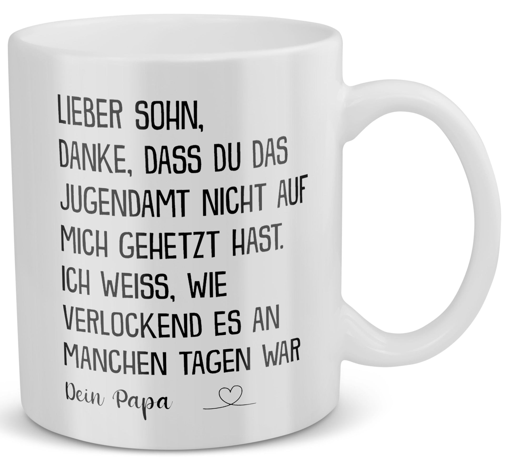22Feels® Geschenk für Sohn von Papa - Tasse mit Spruch: Jugendamt (Weiss, 320ml)-Weisse Tasse 320ml-22Feels
