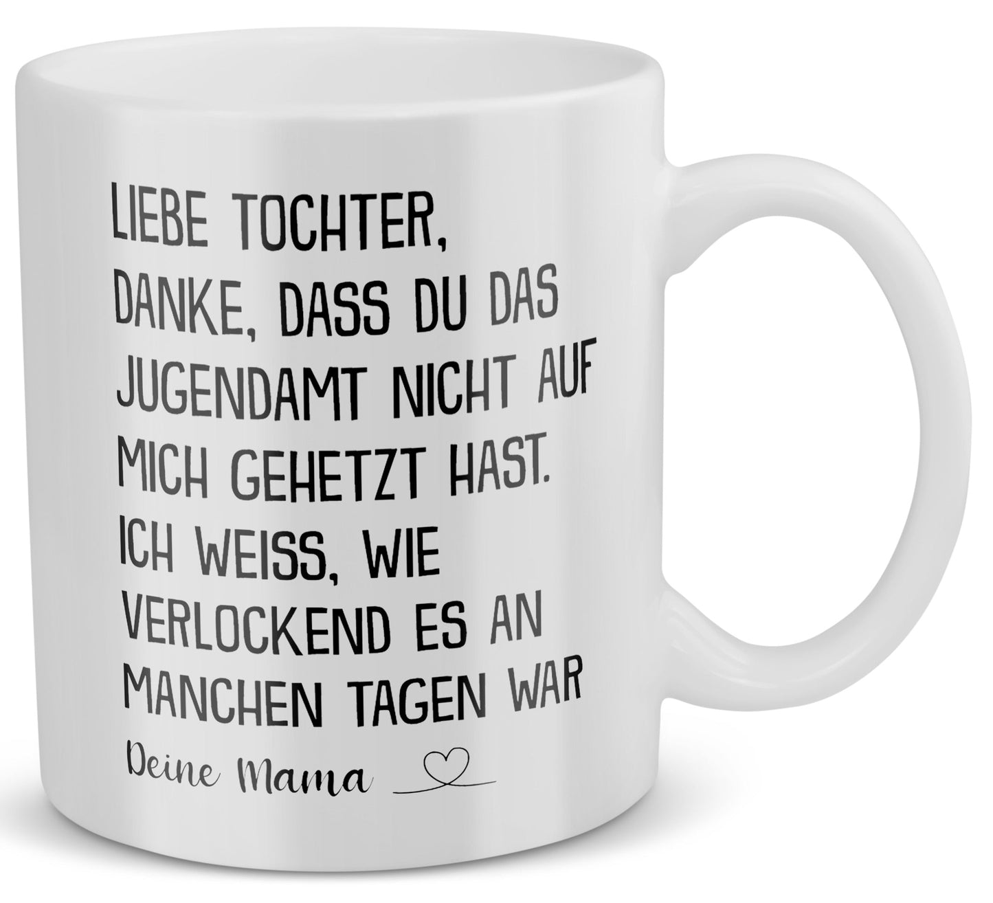 22Feels® Geschenk für Tochter von Mama - Tasse mit Spruch: Jugendamt (Weiss, 320ml)-Weisse Tasse 320ml-22Feels