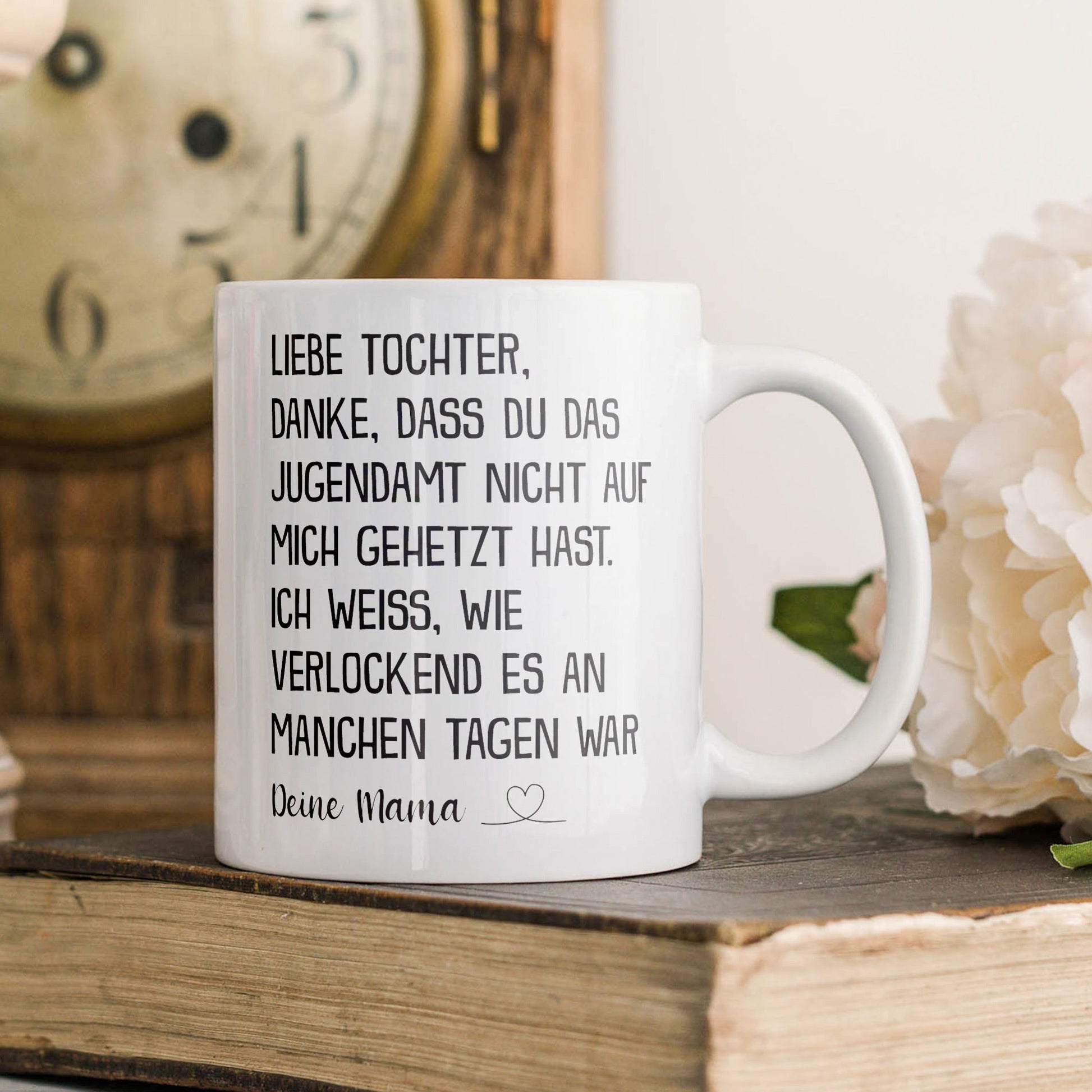 22Feels® Geschenk für Tochter von Mama - Tasse mit Spruch: Jugendamt (Weiss, 320ml)-Weisse Tasse 320ml-22Feels