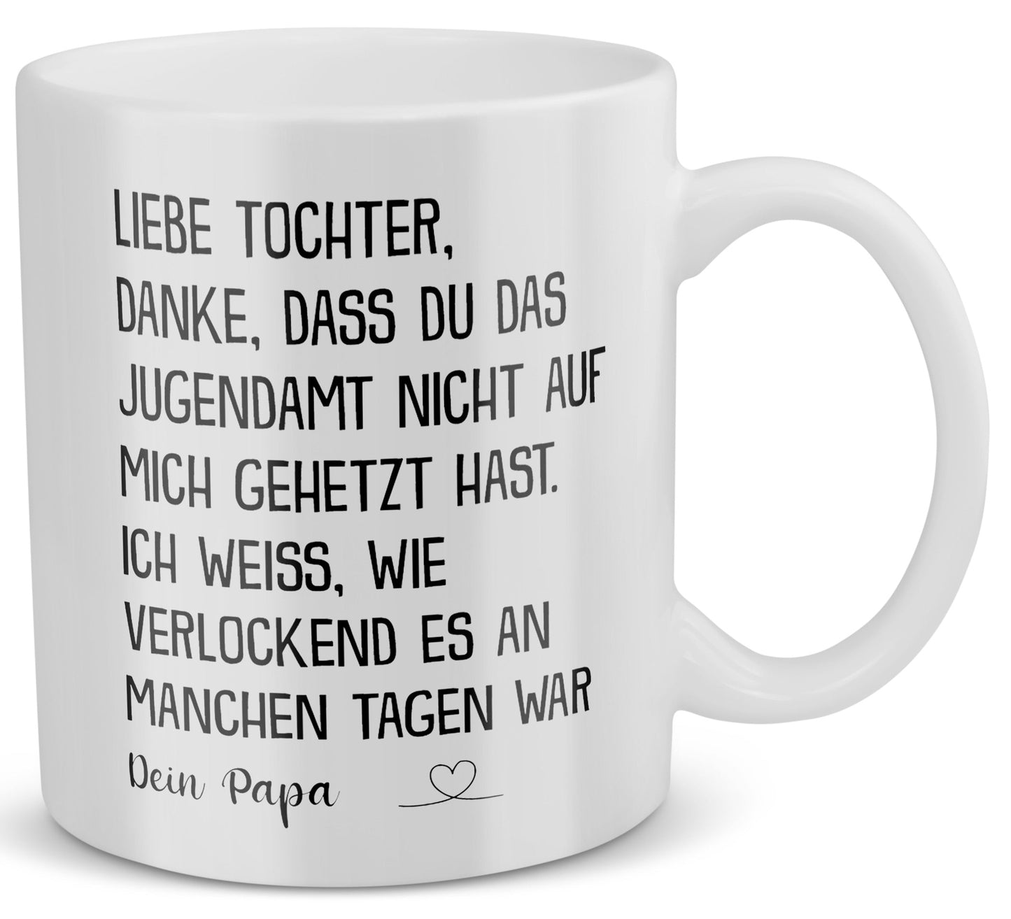 22Feels® Geschenk für Tochter von Papa - Tasse mit Spruch: Jugendamt (Weiss, 320ml)-Weisse Tasse 320ml-22Feels