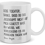 22Feels® Geschenk für Tochter von Papa - Tasse mit Spruch: Jugendamt (Weiss, 320ml)-Weisse Tasse 320ml-22Feels