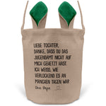 22Feels® Tochter Osterkorb von Papa Kinder mit Henkel Ostergeschenk Tragetasche Ostern Deko Osternest Körbchen Hasenohren (Beige/Grün)-Ostern Tragetasche-22Feels