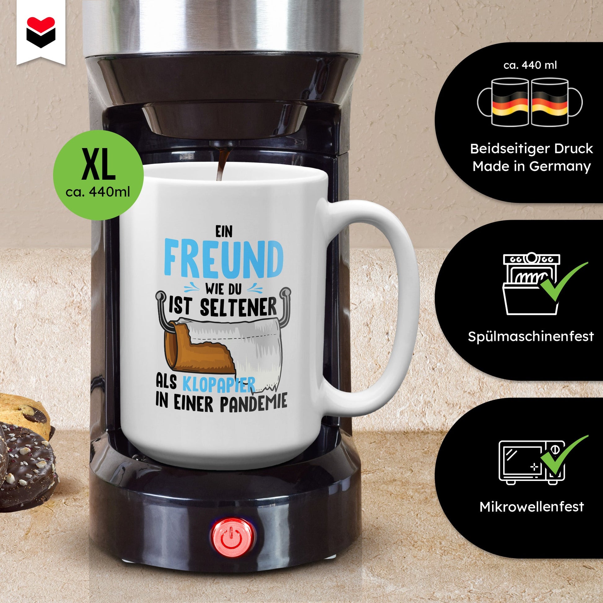 22Feels® Freund Geschenk zum Jahrestag, Valentinstag etc. - XL Tasse mit Spruch (Weiss, 440ml)-Weisse XL Tasse 440ml-22Feels