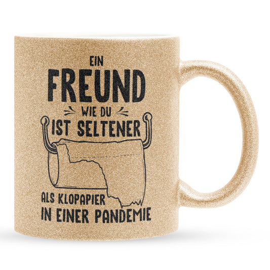 22Feels® Freund Geschenk zum Jahrestag, Valentinstag etc. - Glitzertasse mit Spruch (Gold, 320ml)-Glitzertasse Gold 320ml-22Feels