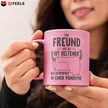 22Feels® Freund Geschenk zum Jahrestag, Valentinstag etc. - Glitzertasse mit Spruch (Pink, 320ml)-Glitzertasse Pink 320ml-22Feels