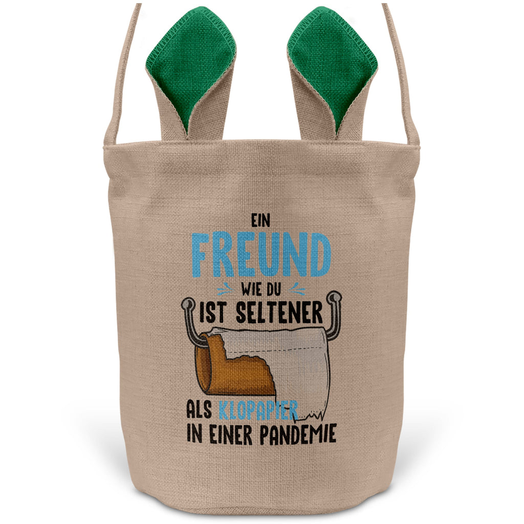 22Feels® Freund Paar Osterkorb mit Henkel Ostergeschenk Tragetasche Ostern Deko Osternest Körbchen Hasenohren (Beige/Grün)-Ostern Tragetasche-22Feels
