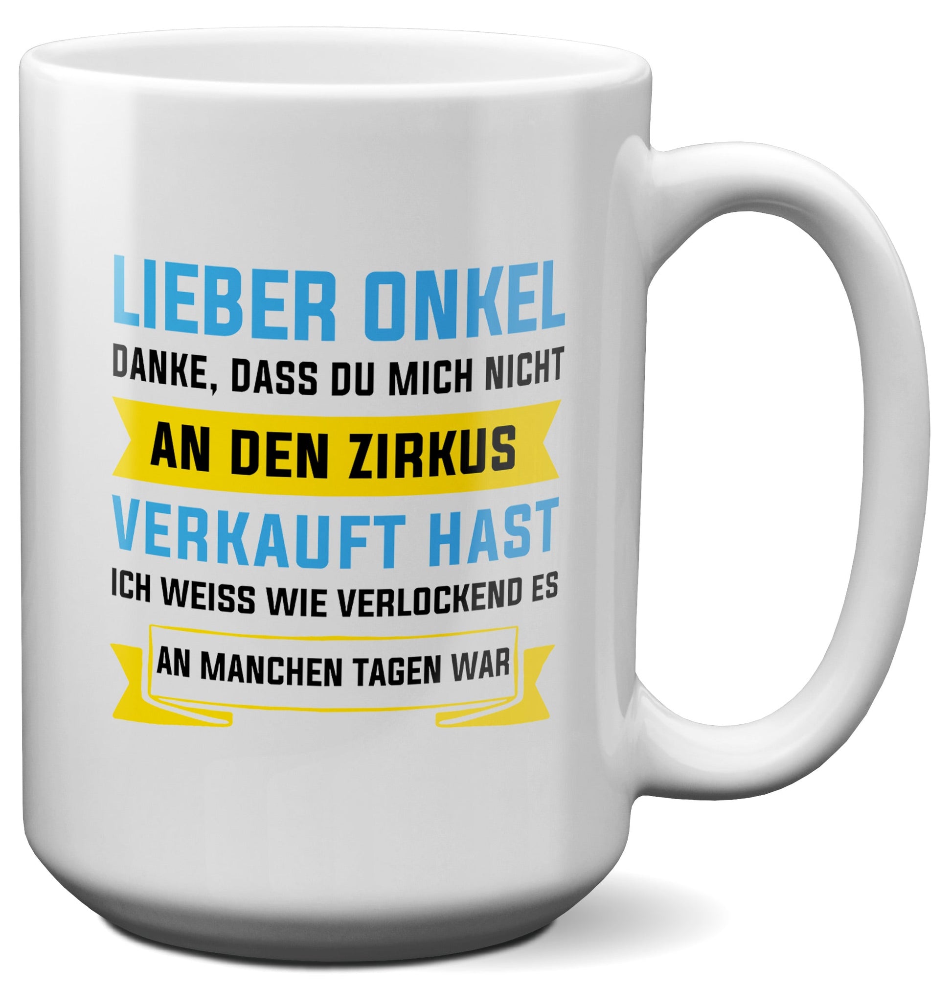 22Feels® Onkel Geschenk - XL Tasse mit Spruch (Weiss, 440ml)-Weisse XL Tasse 440ml-22Feels