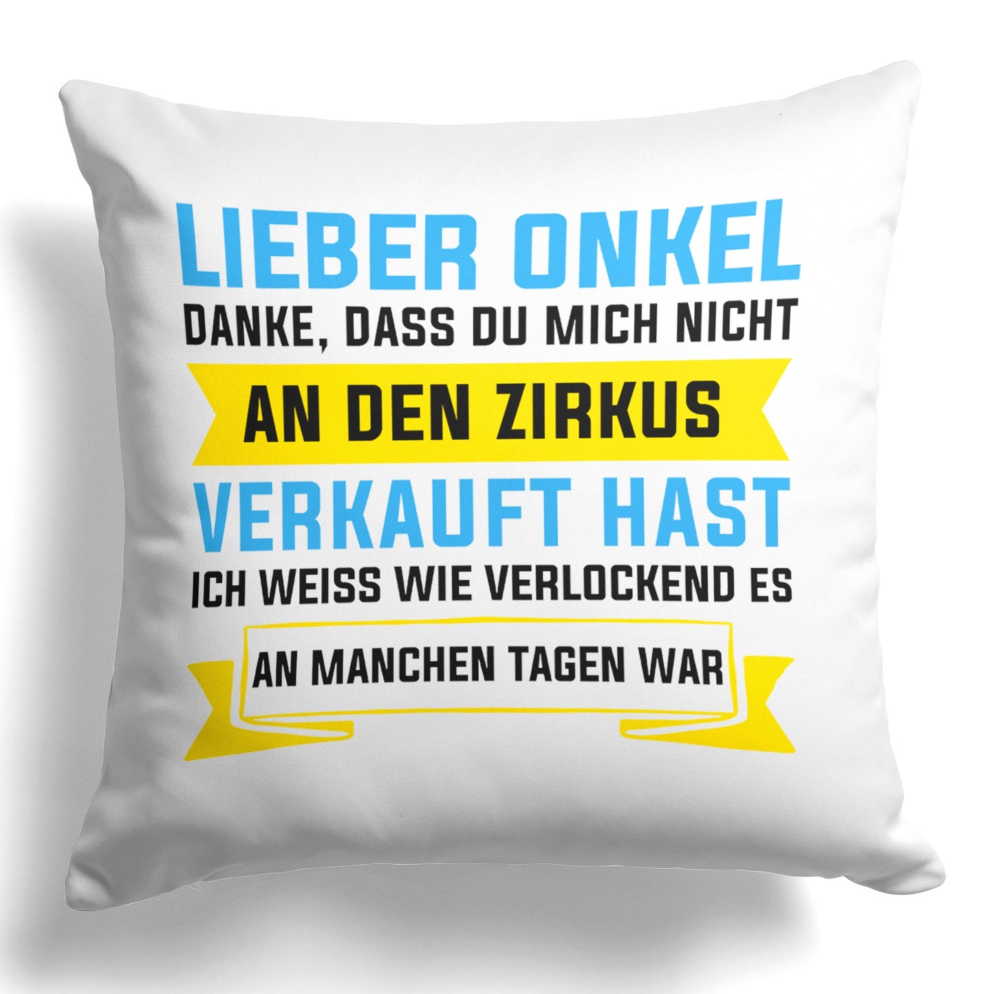 22Feels® Onkel Geschenk - Kissen mit Spruch (Weiss 40x40cm)-Kissen Weiss 40x40-22Feels