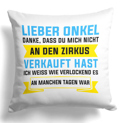 22Feels® Onkel Geschenk - Kissen mit Spruch (Weiss 40x40cm)-Kissen Weiss 40x40-22Feels