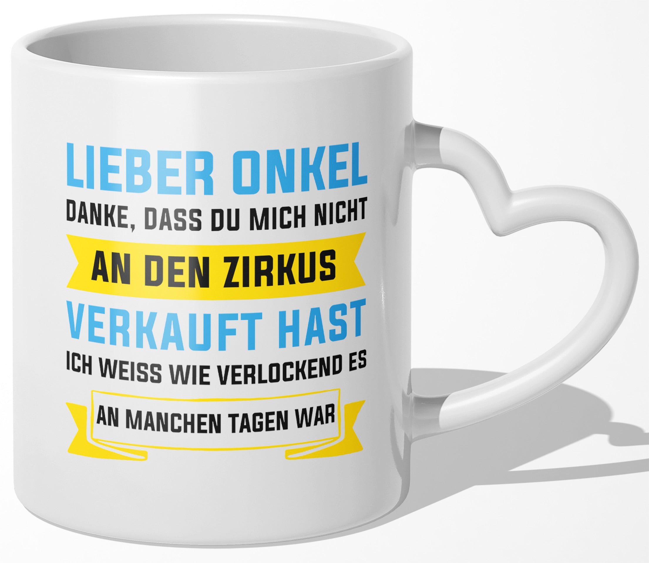 22Feels® Onkel Geschenk - Tasse mit Spruch (Herzhenkel, Weiss, 320ml)-Tasse Weiss Herzhenkel 320ml-22Feels
