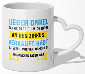 22Feels® Onkel Geschenk - Tasse mit Spruch (Herzhenkel, Weiss, 320ml)-Tasse Weiss Herzhenkel 320ml-22Feels