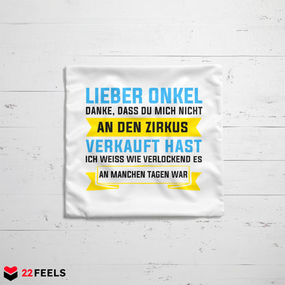 22Feels® Onkel Geschenk - Kissen mit Spruch (Weiss 40x40cm)-Kissen Weiss 40x40-22Feels