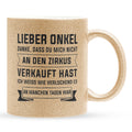 22Feels® Onkel Geschenk - Glitzertasse mit Spruch (Gold, 320ml)-Glitzertasse Gold 320ml-22Feels