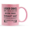 22Feels® Onkel Geschenk - Glitzertasse mit Spruch (Pink, 320ml)-Glitzertasse Pink 320ml-22Feels