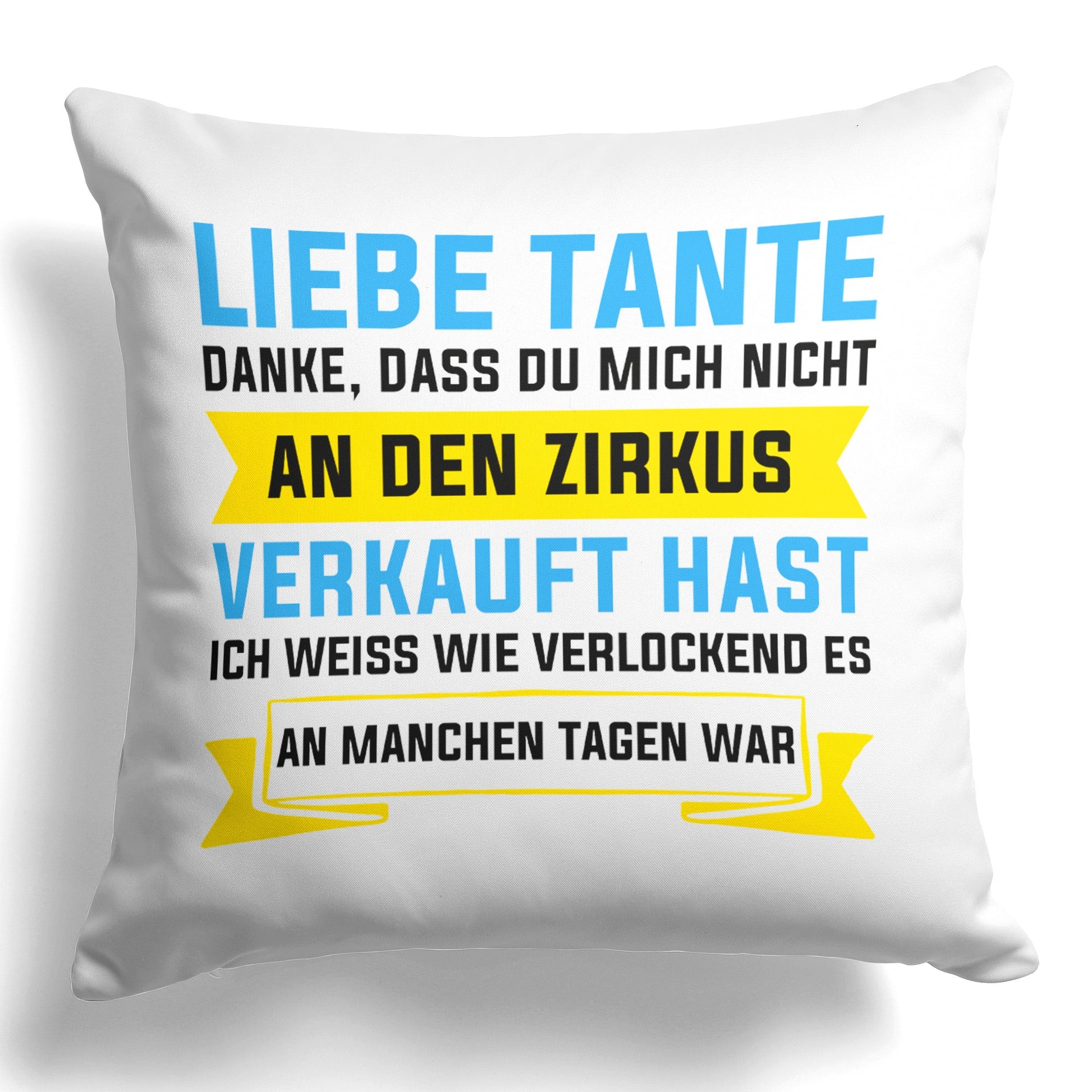 22Feels® Tante Geschenk - Kissen mit Spruch (Weiss 40x40cm)-Kissen Weiss 40x40-22Feels
