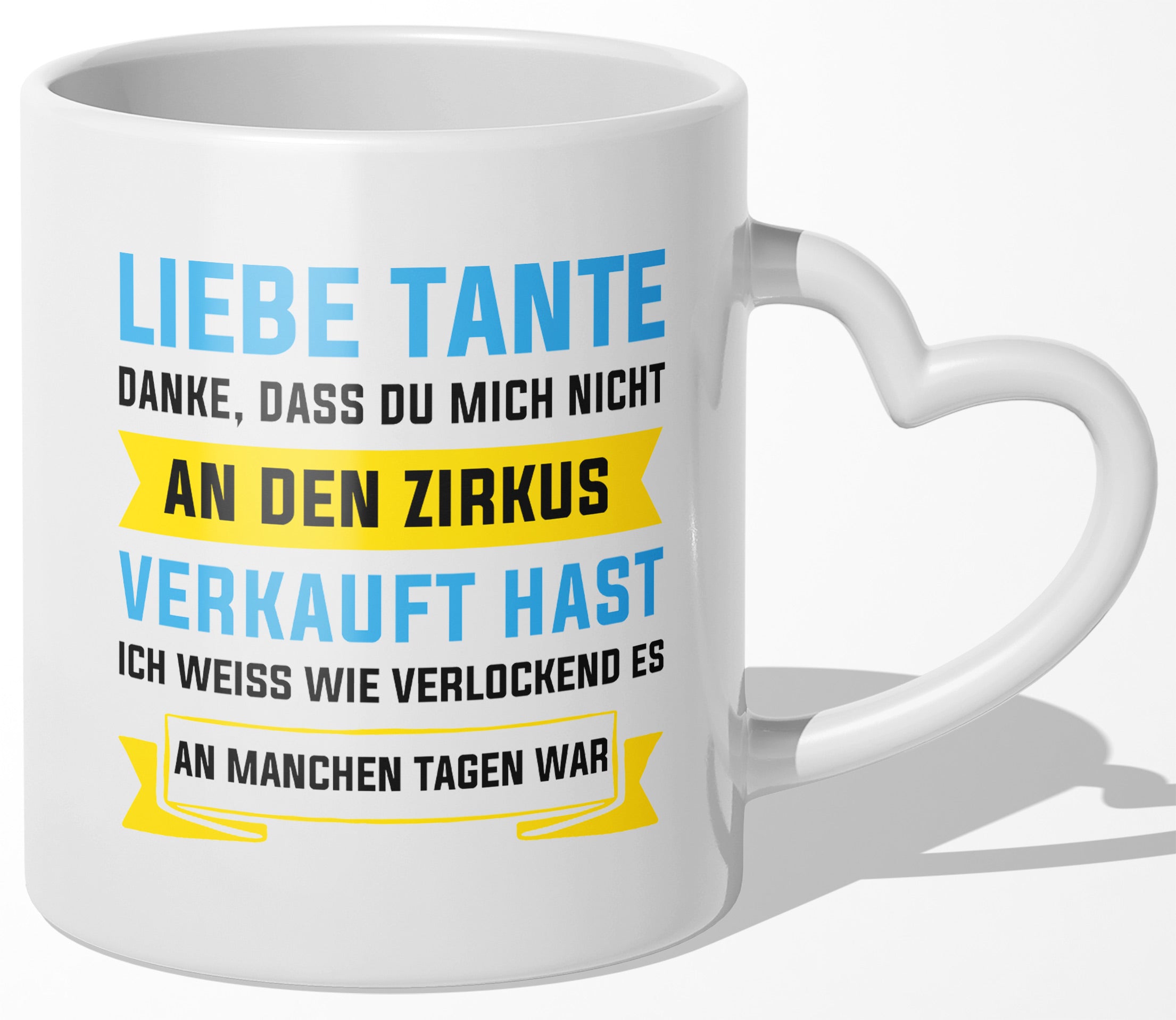 22Feels® Tante Geschenk - Tasse mit Spruch (Herzhenkel, Weiss, 320ml)-Tasse Weiss Herzhenkel 320ml-22Feels