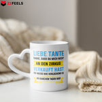 22Feels® Tante Geschenk - Tasse mit Spruch (Herzhenkel, Weiss, 320ml)-Tasse Weiss Herzhenkel 320ml-22Feels