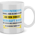 22Feels® Patenonkel Geschenk - Tasse mit Spruch: Zirkus (Weiss, 320ml)-Weisse Tasse 320ml-22Feels