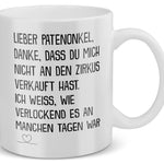 22Feels® Patenonkel Geschenk - Tasse mit Spruch: Zirkus (Weiss, 320ml)-Weisse Tasse 320ml-22Feels