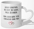 22Feels® Stiefvater Geschenk - Tasse mit Spruch (Herzhenkel, Weiss, 320ml)-Tasse Weiss Herzhenkel 320ml-22Feels
