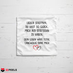 22Feels® Stiefvater Geschenk vom Stiefsohn - Kissen mit Spruch (Weiss 40x40cm)-Kissen Weiss 40x40-22Feels