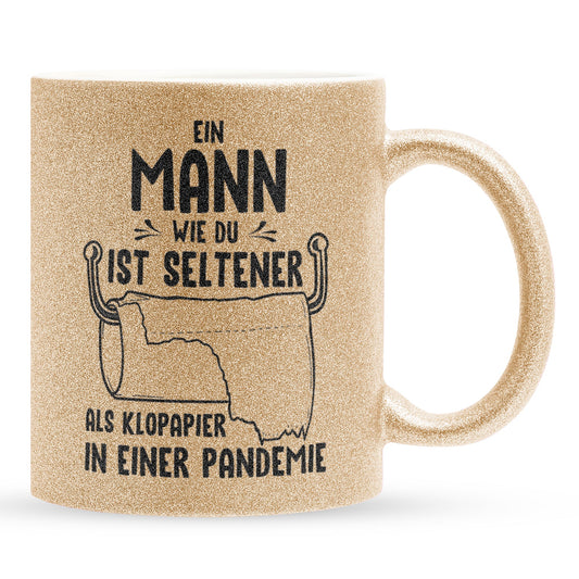 22Feels® Ehemann Geschenk zum Hochzeitstag, Valentinstag etc. - Glitzertasse mit Spruch (Gold, 320ml)-Glitzertasse Gold 320ml-22Feels