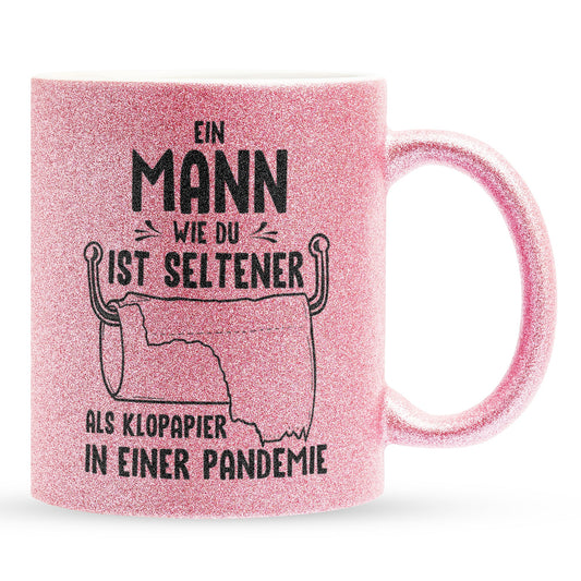 22Feels® Ehemann Geschenk zum Hochzeitstag, Valentinstag etc. - Glitzertasse mit Spruch (Pink, 320ml)-Glitzertasse Pink 320ml-22Feels