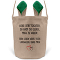 22Feels® Stieftochter Mädchen Stiefkinder Osterkorb mit Henkel Ostergeschenk Tragetasche Ostern Deko Osternest Körbchen Hasenohren (Beige/Grün)-Ostern Tragetasche-22Feels