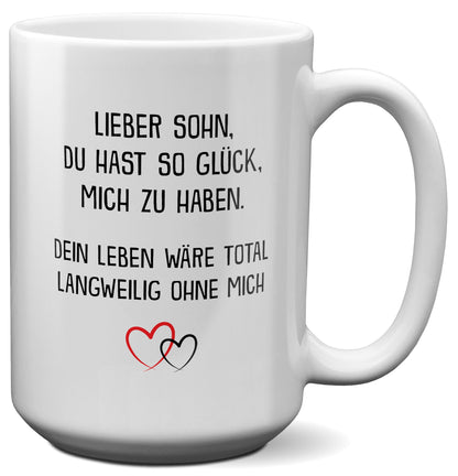 22Feels® Sohn Geschenk - XL Tasse mit Spruch (Weiss, 440ml)-Weisse XL Tasse 440ml-22Feels