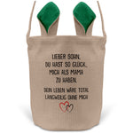 22Feels® Sohn Osterkorb von Mama Kinder mit Henkel Ostergeschenk Tragetasche Ostern Deko Osternest Körbchen Hasenohren (Beige/Grün)-Ostern Tragetasche-22Feels
