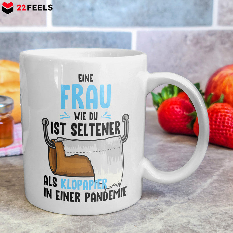 22Feels® Geschenk für Ehefrauen - Tasse mit Spruch: Klopapier (Weiss, 320ml)-Weisse Tasse 320ml-22Feels