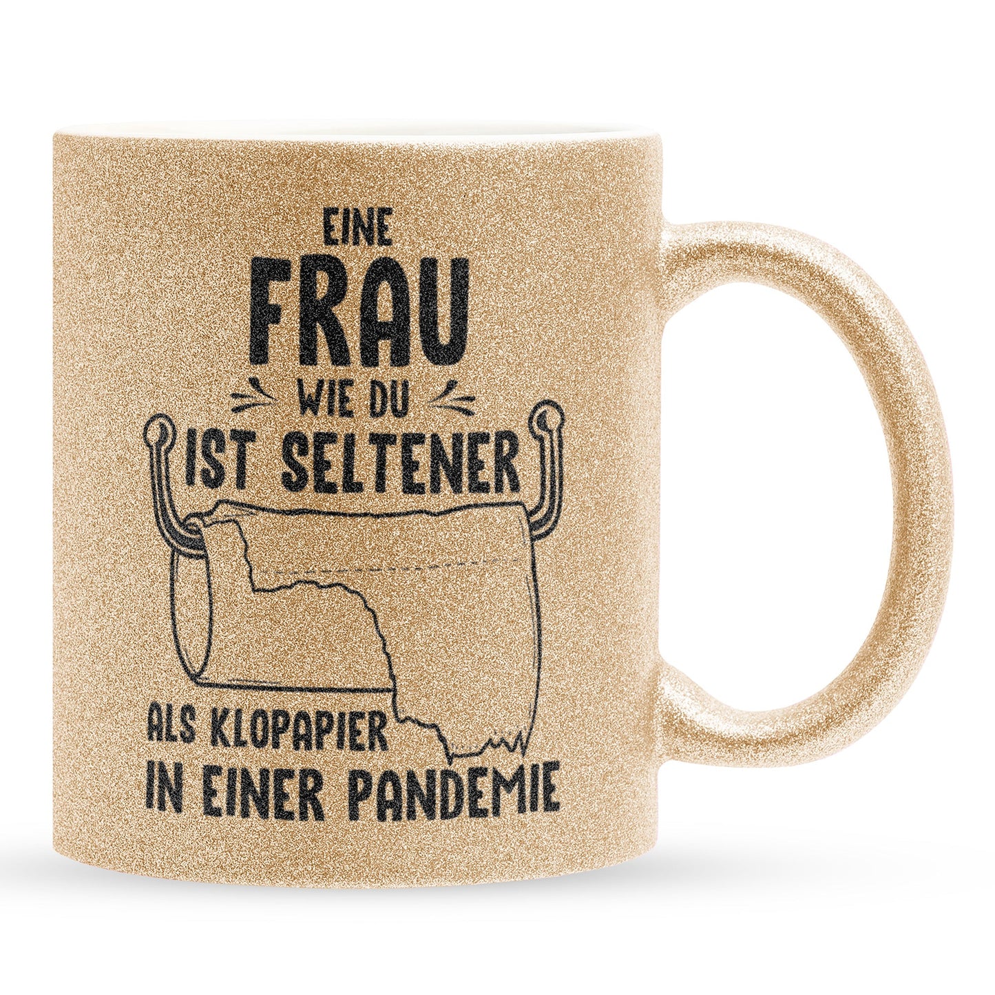 22Feels® Ehefrau Geschenk zum Hochzeitstag, Valentinstag etc. - Glitzertasse mit Spruch (Gold, 320ml)-Glitzertasse Gold 320ml-22Feels