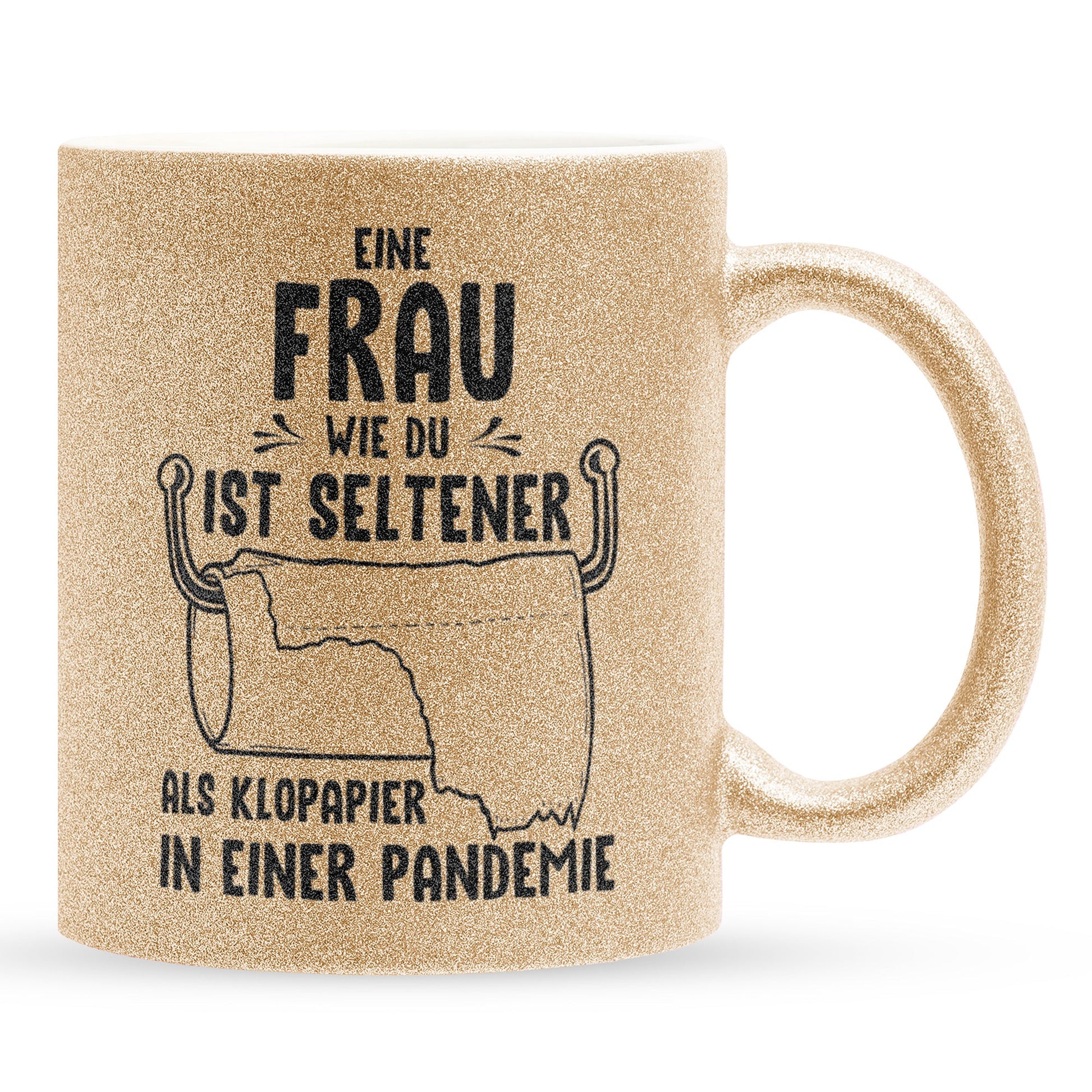 22Feels® Ehefrau Geschenk zum Hochzeitstag, Valentinstag etc. - Glitzertasse mit Spruch (Gold, 320ml)-Glitzertasse Gold 320ml-22Feels