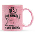 22Feels® Ehefrau Geschenk zum Hochzeitstag, Valentinstag etc. - Glitzertasse mit Spruch (Pink, 320ml)-Glitzertasse Pink 320ml-22Feels