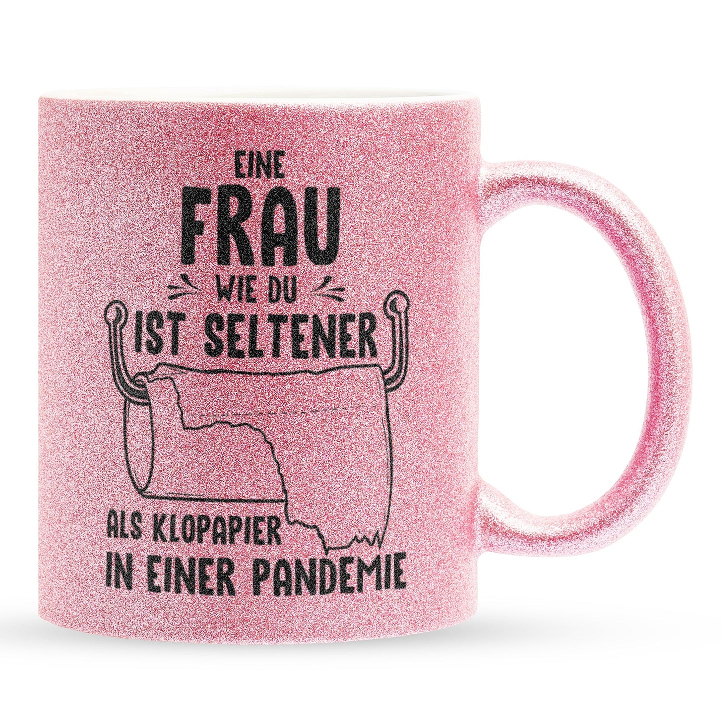 22Feels® Ehefrau Geschenk zum Hochzeitstag, Valentinstag etc. - Glitzertasse mit Spruch (Pink, 320ml)-Glitzertasse Pink 320ml-22Feels