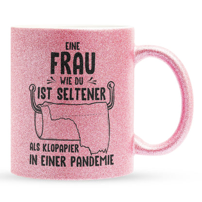 22Feels® Ehefrau Geschenk zum Hochzeitstag, Valentinstag etc. - Glitzertasse mit Spruch (Pink, 320ml)-Glitzertasse Pink 320ml-22Feels