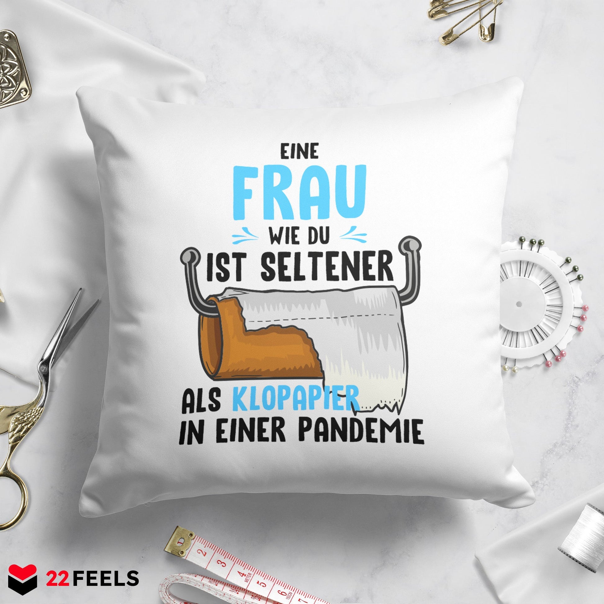 22Feels® Ehefrau Geschenk zum Hochzeitstag, Valentinstag etc. - Kissen mit Spruch (Weiss 40x40cm)-Kissen Weiss 40x40-22Feels