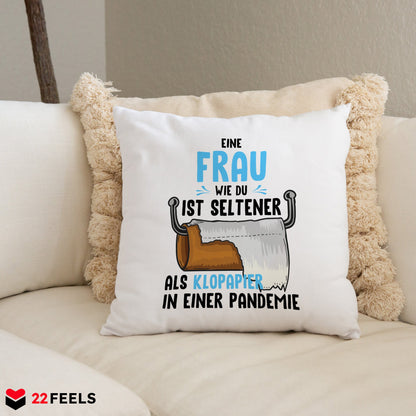 22Feels® Ehefrau Geschenk zum Hochzeitstag, Valentinstag etc. - Kissen mit Spruch (Weiss 40x40cm)-Kissen Weiss 40x40-22Feels