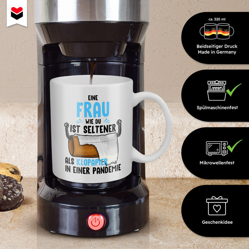 22Feels® Geschenk für Ehefrauen - Tasse mit Spruch: Klopapier (Weiss, 320ml)-Weisse Tasse 320ml-22Feels