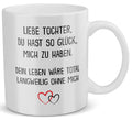 22Feels® Geschenk für Tochter - Tasse mit Spruch: Glück mich zu haben (Weiss, 320ml)-Weisse Tasse 320ml-22Feels