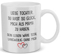 22Feels® Geschenk für Tochter von Mama - Tasse mit Spruch: Glück mich zu haben (Weiss, 320ml)-Weisse Tasse 320ml-22Feels