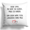 22Feels® Oma Geschenk - Kissen mit Spruch (Weiss 40x40cm)-Kissen Weiss 40x40-22Feels