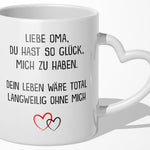 22Feels® Oma Geschenk - Tasse mit Spruch: Zirkus (Herzhenkel, Weiss, 320ml)-Tasse Weiss Herzhenkel 320ml-22Feels