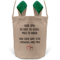 22Feels® Oma Grossmutter Osterkorb mit Henkel Ostergeschenk Tragetasche Ostern Deko Osternest Körbchen Hasenohren (Beige/Grün)-Ostern Tragetasche-22Feels